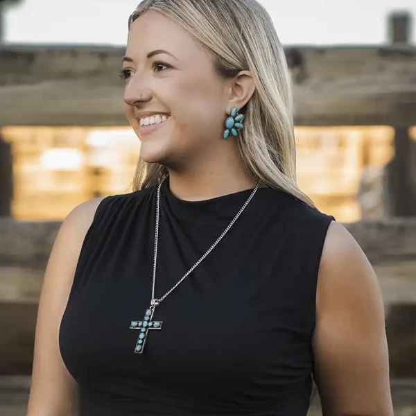 Dusty Rose Turquoise Earrings (In Stock)